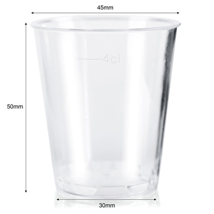 Pack of 500 x Disposable Clear Shot Glasses 5cl 50ml Stackable Liquor, Spirits, Food Sampling, Parties, Jelly Shots