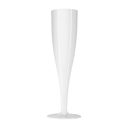 10 x White Biodegradable Plastic Prosecco Flutes 175ml 6oz