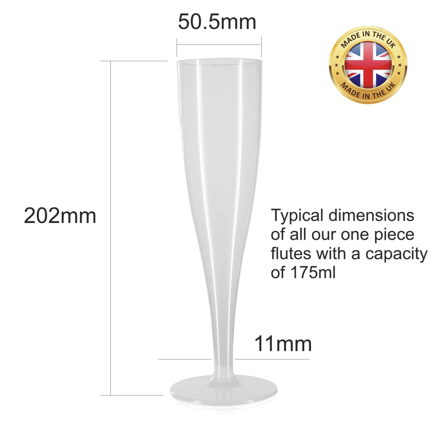 100 x White Prosecco Flutes – Biodegradable Material - Disposable – Glossy Bright White Prosecco Glass - One Piece – Pack of 100-5056020188933-EY-PP-262-Product Pro-Champagne Flute, Champagne Glasses, Flutes, Prosecco Flute, Prosecco Glasses, White Flutes