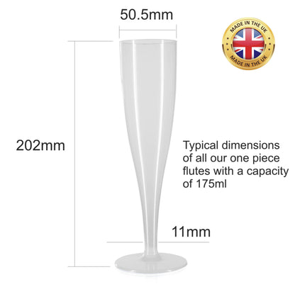 10 x Gold Glitter Prosecco Flutes - 175ml Plastic Disposable Champagne Glasses - One Piece (Pack of 10) Anniversaries, Weddings, Christmas-5056020179702-PCUP-CHAMP-GG-Product Pro-Champagne/Prosecco Flutes
