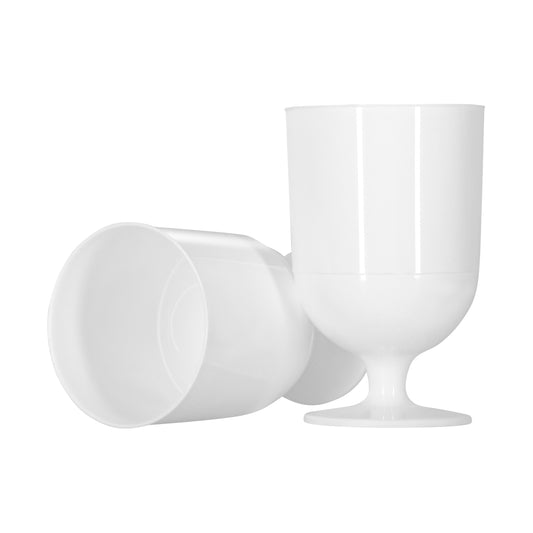 10 x Plastic Wine Glasses White Glass CE Marked 125ml & 175ml Biodegradable-PCUP-WINE-BIO-W-Product Pro-Wine Glasses