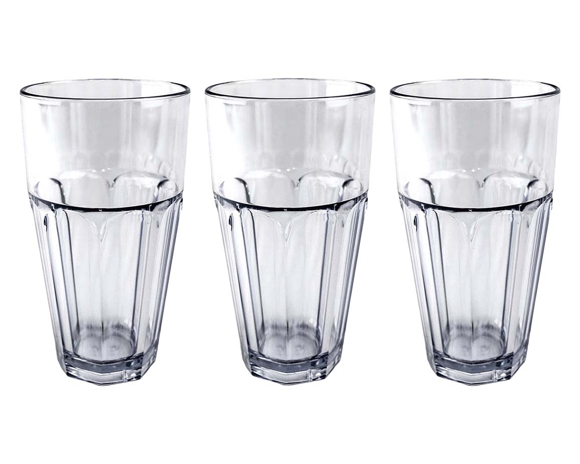 6 x Plastic Tumblers - 590ml / 20oz Capacity - Large USA Soda Diner style Cups, Reusable Strong Sturdy Glasses perfect for Outdoors