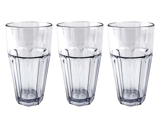 4 x Plastic Tumblers Large 20oz 590ml Diner USA Soda Style Reusable Glasses, Reusable Strong Sturdy Glasses perfect for Outdoors