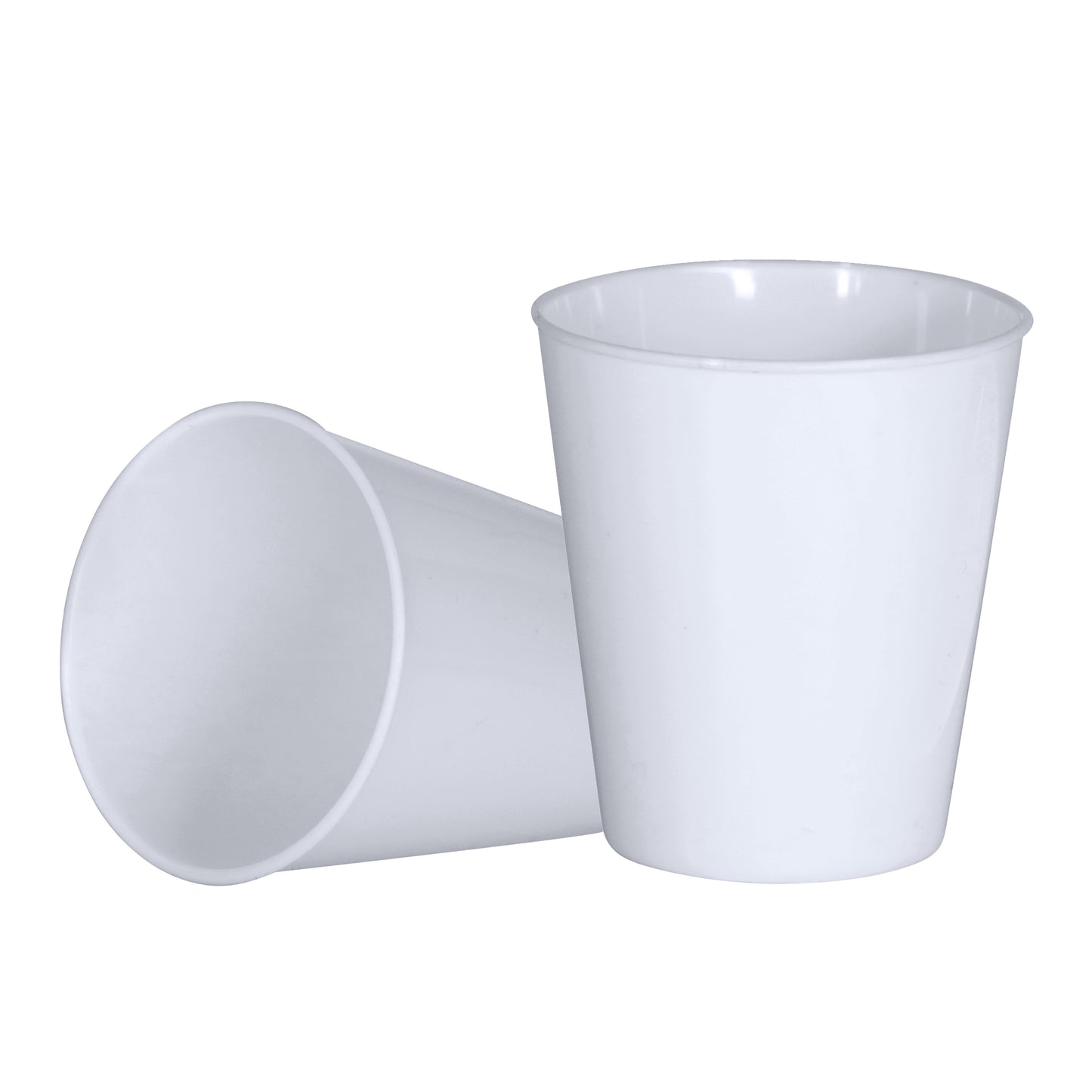 Pack of 36 x White Shot Glasses Biodegradable Material Plastic 3cl 30ml Stackable Liquor, Spirits, Food Sampling, Parties, Jelly Shots