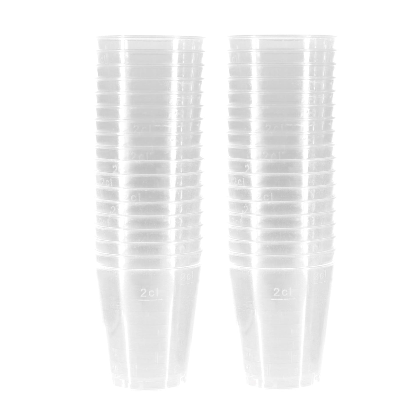 Pack of 50 x Clear Shot Glasses Biodegradable Material Plastic 3cl 30ml Stackable Liquor, Spirits, Food Sampling, Parties, Jelly Shots