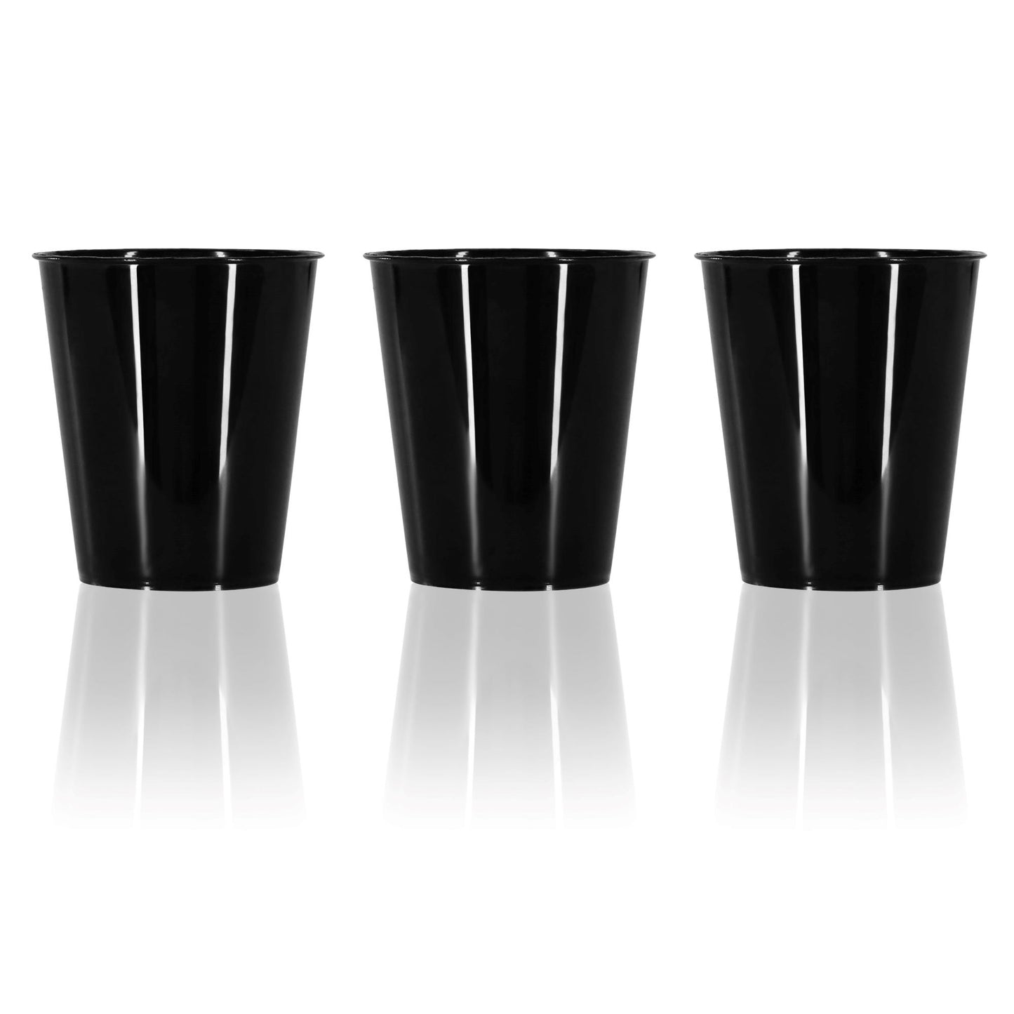 Pack of 50 x Black Shot Glasses Biodegradable Material Plastic 5cl 50ml Stackable Liquor, Spirits, Food Sampling, Parties, Jelly Shots