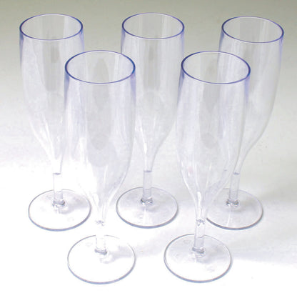 10 x Clear Prosecco Flutes – 175ml CE 125ml marked, made from Strong Reusable Plastic in glossy Transparent 1-Piece Champagne Glass Pack-5056020186953-EY-PP-128-Product Pro-Clear Champagne Flutes, Clear Flutes, Clear Prosecco Flutes, Reusable Flutes