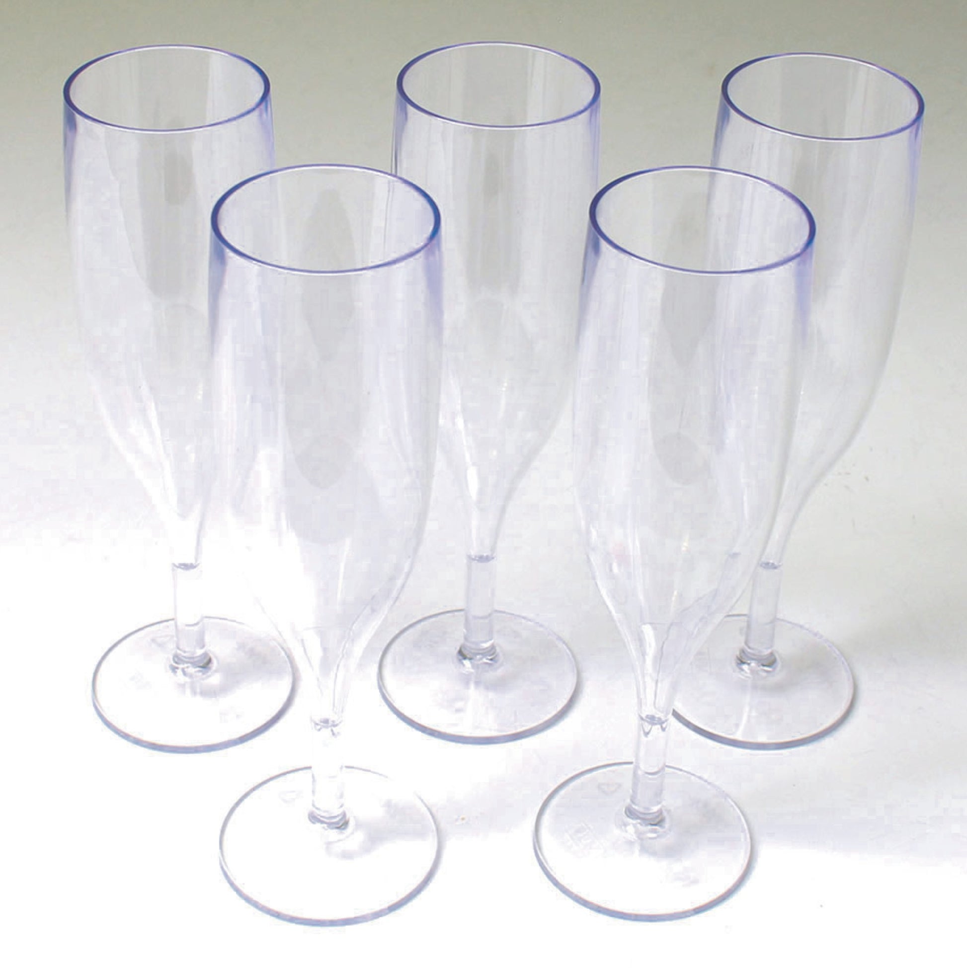 50 x Clear Prosecco Flutes 175ml Champagne Glasses Disposable Strong  Plastic