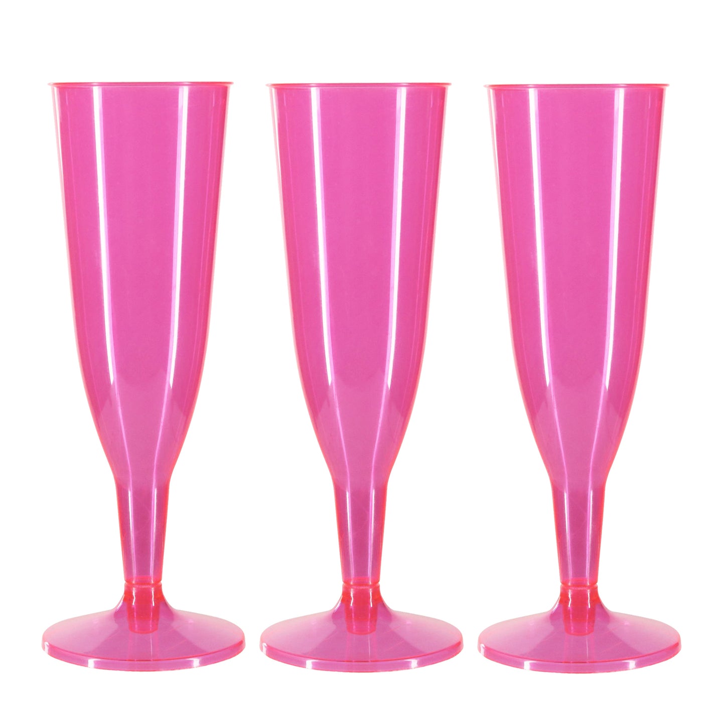 6 x Pink Prosecco Flutes 175ml 6oz Capacity Recyclable Polystyrene Material Transparent 2-Piece Sturdy Champagne Glasses BBQs Picnics-5056020183570-PCUP-CHAMP2PPINK-Product Pro-Champagne Glasses, Clear Champagne Glasses, Pink, Plastic Flutes, Prosecco Flutes