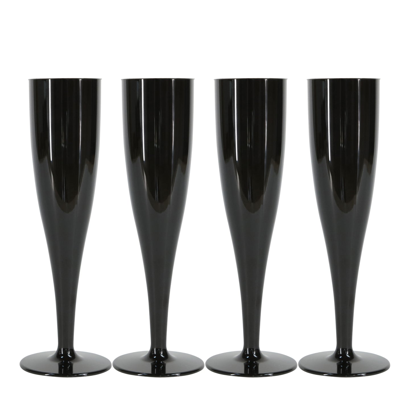 10 x Black Prosecco Flutes – Made from Biodegradable Material in glossy Bold Black Colour 1-Piece Champagne Glass (Pack of 10 Glasses) for use Indoors and Outdoors, Halloween, Parties, BBQ, Hen Do-5056020186779-PCUP-CHAMPBIOBLACK-Product Pro-Black Flutes, Champagne Flute, Champagne Glasses, Flutes, Prosecco Flute, Prosecco Glasses