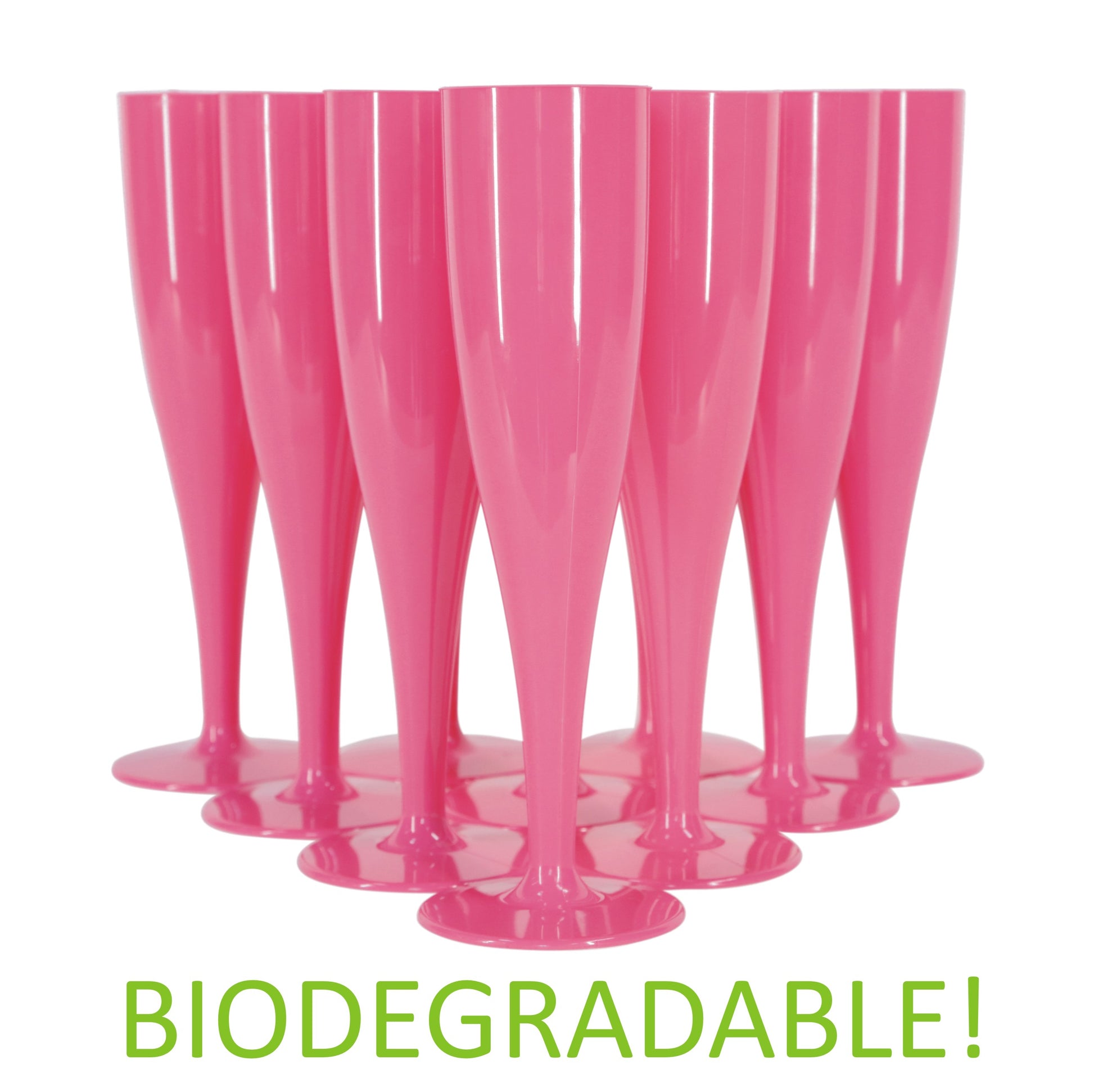 100 x Pink Prosecco Flutes – Made from Biodegradable Material in Glossy Fuchsia Colour 1-Piece Champagne Glass (Pack of 100 Glasses) Hen Do-5056020186762-EY-PP-116-Product Pro-Champagne Flute, Champagne Glasses, Flutes, Pink Flutes, Prosecco Flute, Prosecco Glasses