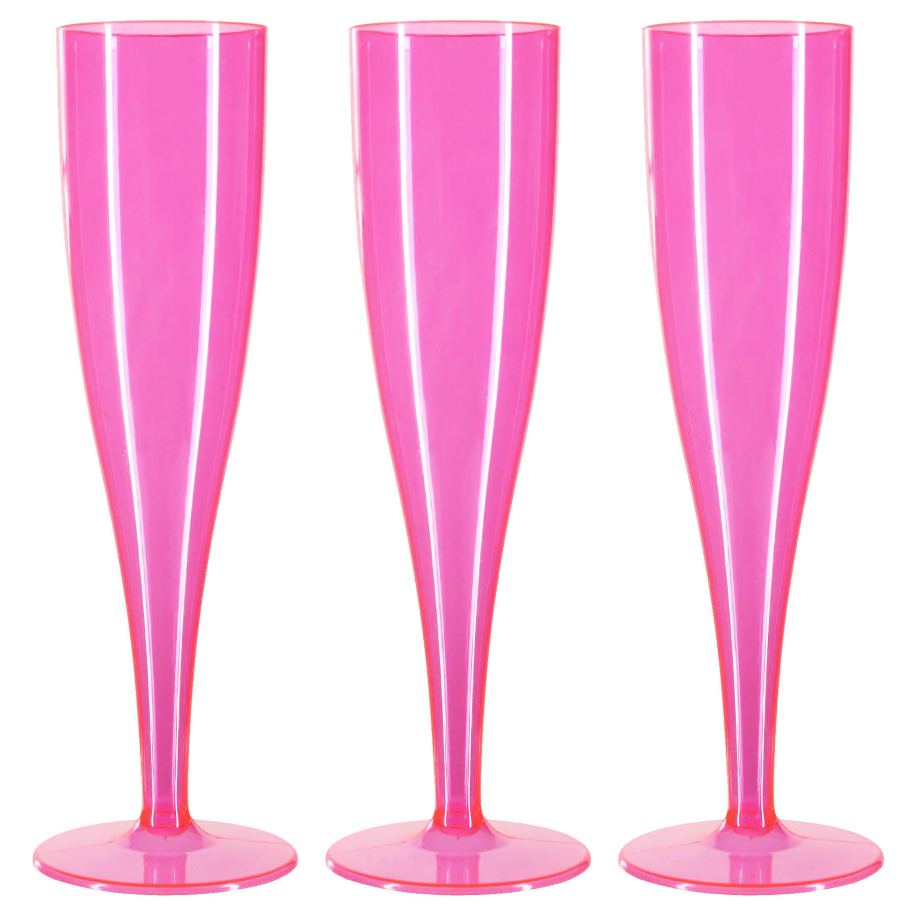 10 x Pink Prosecco Flutes 175ml 6oz Capacity Recyclable Polystyrene Material Transparent 1-Piece Sturdy Champagne Glasses BBQs Picnics-5056020107125-PCUP-CHAMPPINK-Product Pro-Champagne Glasses, Clear Champagne Glasses, Pink, Plastic Flutes, Prosecco Flutes