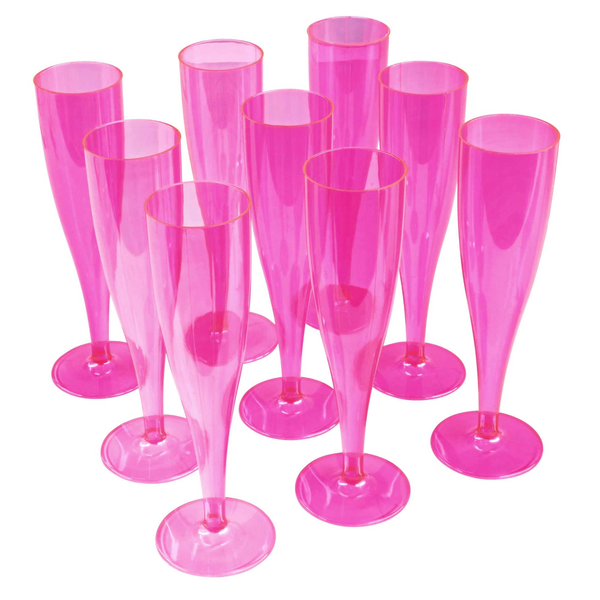 20 x Pink Prosecco Flutes 175ml 6oz Capacity Recyclable Polystyrene Material Transparent 1-Piece Sturdy Champagne Glasses BBQs Picnics-5056020109952-PCUP-CHAMPPINKx2-Product Pro-Champagne Glasses, Clear Champagne Glasses, Pink, Plastic Flutes, Prosecco Flutes