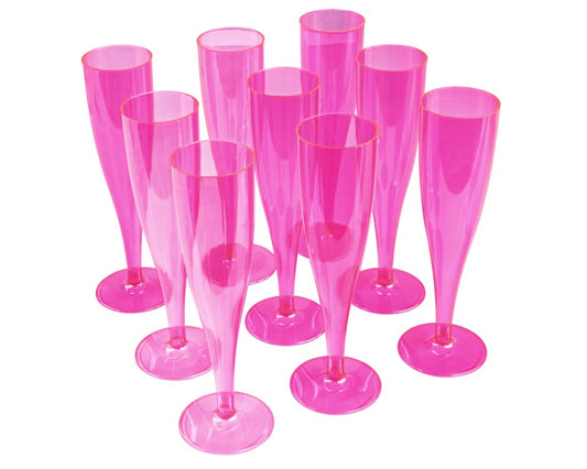 20 x Pink Prosecco Flutes 175ml 6oz Capacity Recyclable Polystyrene Material Transparent 1-Piece Sturdy Champagne Glasses BBQs Picnics-5056020109952-PCUP-CHAMPPINKx2-Product Pro-Champagne Glasses, Clear Champagne Glasses, Pink, Plastic Flutes, Prosecco Flutes