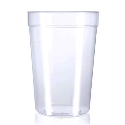 13oz Plastic Drinking Cup (Pack of 100) 2/3rd 379ml Pint Glasses, Reusable Strong Plastic Flexi Cup Virtually indestructible Made from Polypropylene