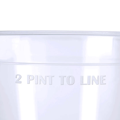 10 x Plastic 2 Pint to Line Glasses Tall Virtually Indestructible Strong Reusable Cups CE marked Dishwasher Safe made from Polypropylene