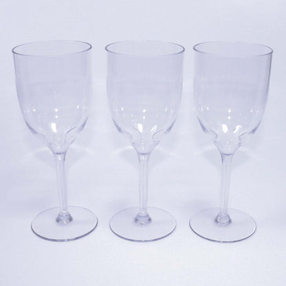 6 x Clear Reusable Wine Glasses with Petal Decoration 350ml Dishwasher Safe