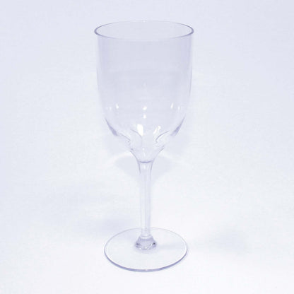 12 x Clear Reusable Wine Glasses with Petal Decoration 350ml Dishwasher Safe