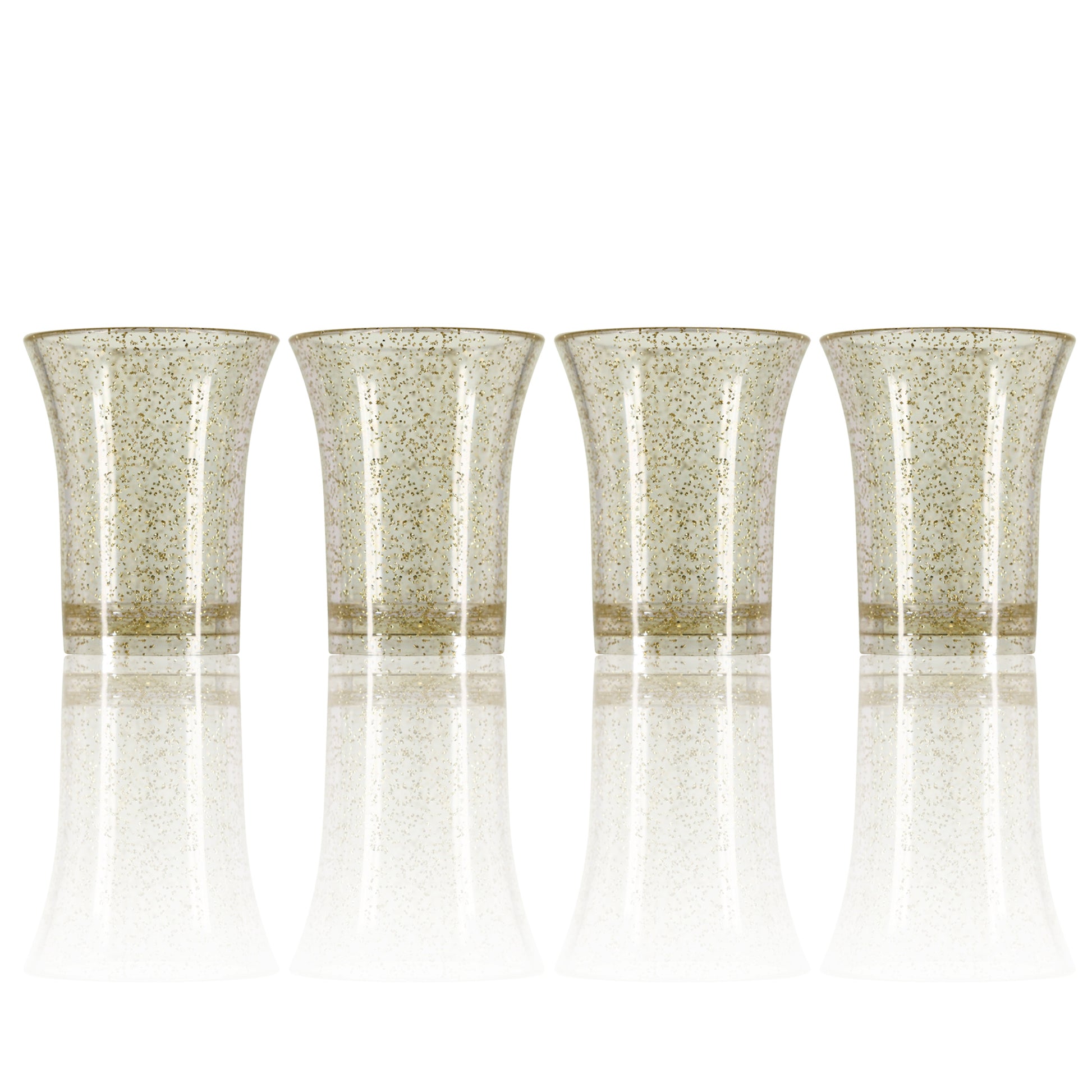 10 x Gold Glitter Shot Glasses - Heavy Duty Strong Reusable Plastic 25ml 30ml Stackable. Dishwasher Safe Christmas, Anniversaries, Sparkly-5056020186908-PCUP-SHOT-GG-10-Product Pro-Anniversary, Christmas, Glitter Shot Glasses, Gold, Gold Glitter, Shot Glasses, Shots