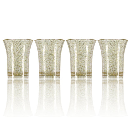 10 x Gold Glitter Shot Glasses - Heavy Duty Strong Reusable Plastic 25ml 30ml Stackable. Dishwasher Safe Christmas, Anniversaries, Sparkly-5056020186908-PCUP-SHOT-GG-10-Product Pro-Anniversary, Christmas, Glitter Shot Glasses, Gold, Gold Glitter, Shot Glasses, Shots