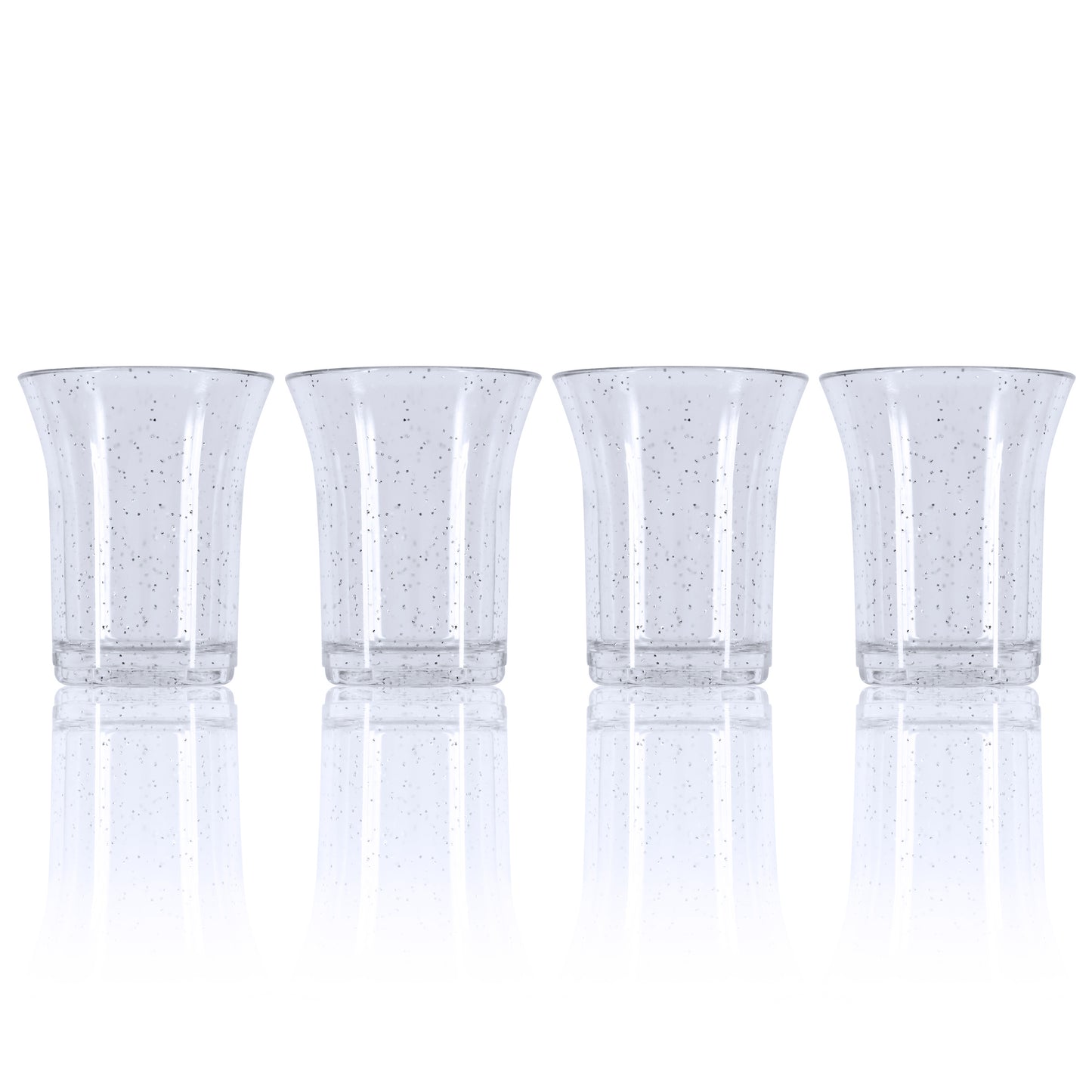 10 x Silver Glitter Shot Glasses - Heavy Duty Strong Reusable Plastic 25ml 30ml Stackable. Dishwasher Safe Christmas, Anniversaries, Sparkly-5056020186915-PCUP-SHOT-SG-10-Product Pro-Anniversary, Christmas, Glitter Shot Glasses, Gold, Shot Glasses, Shots, Silver Glitter